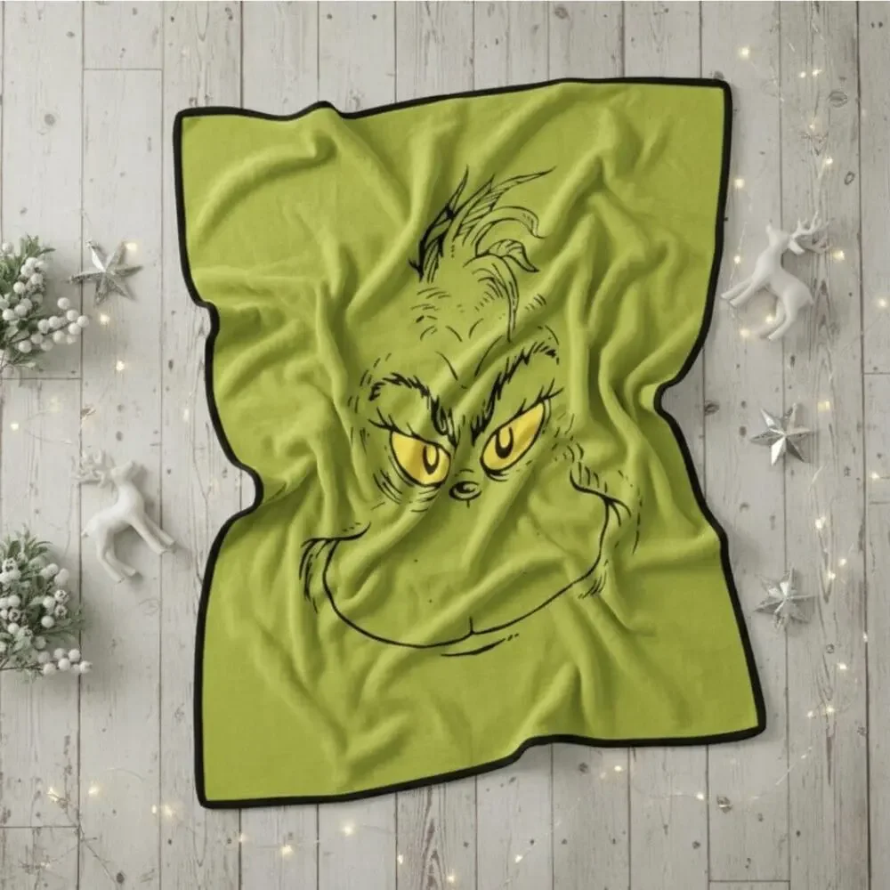 Dr Seuss The Grinch Throw Blanket 46x60 Soft Fleece Christmas